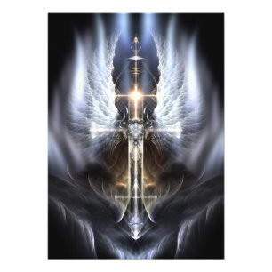 Heavenly Angel Wing Cross Photo Enlargement