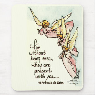 Heavenly Angels with Saying of Comfort Sketch Mouse Pad