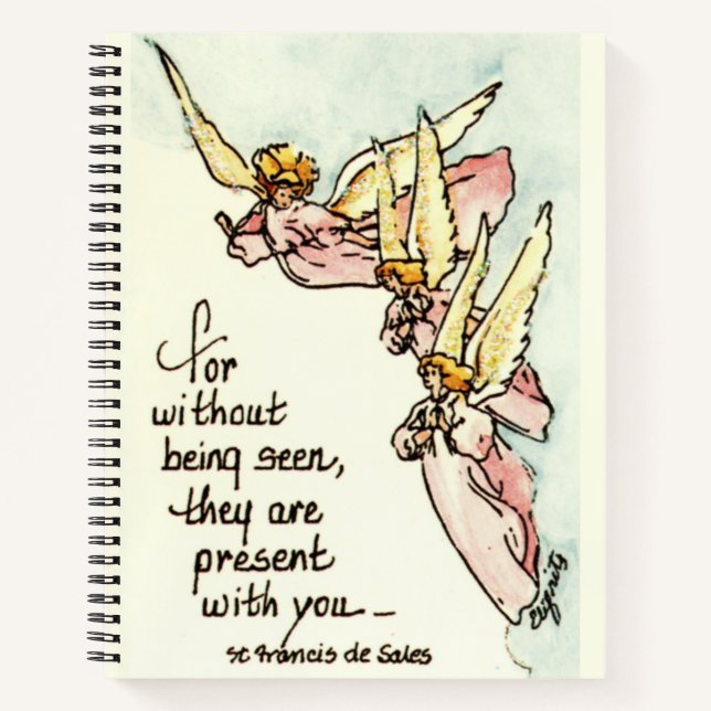 Heavenly Angels with Saying of Comfort Sketch Notebook (Front)