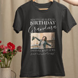 Heavenly Birthday Grandma | Photo Memorial T-Shirt<br><div class="desc">Heavenly birthday Grandma memorial tshirt,  featuring a photo and editable text. All the font styles,  sizes and colours can be changed by clicking on the customize further link after personalizing.</div>