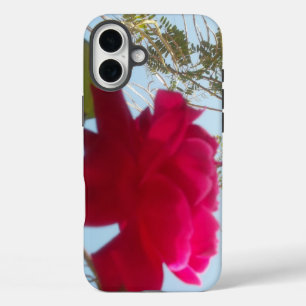 Heavenly Bloom A Red Rose Against the Blue Sky iPhone 16 Plus Case