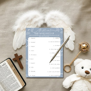 Heavenly Blue Biblical Baby Names Match-Up   Invitation