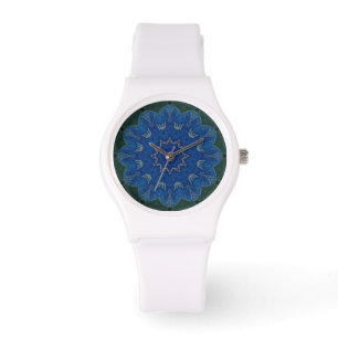 Heavenly Blue Flower Mandala Watch sporty