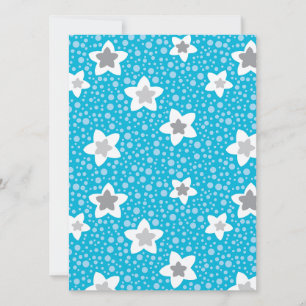 Heavenly blue polka dot retro with stars holiday card