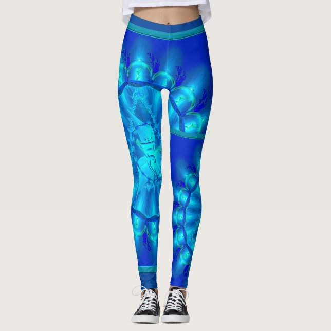 Heavenly Blues - Leggings to make a workout smooth (Front)