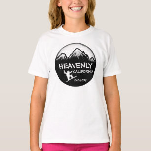 Heavenly California girls snowboard art black tee