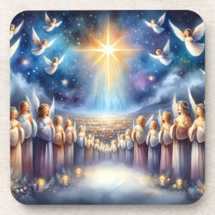 Heavenly Choir Under Star of Bethlehem Coaster