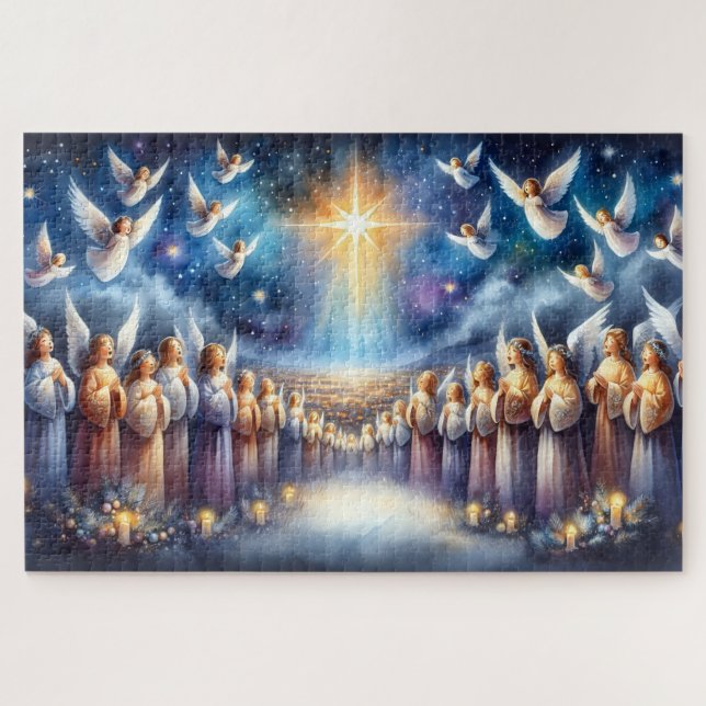 Heavenly Choir Under Star of Bethlehem Jigsaw Puzzle (Horizontal)
