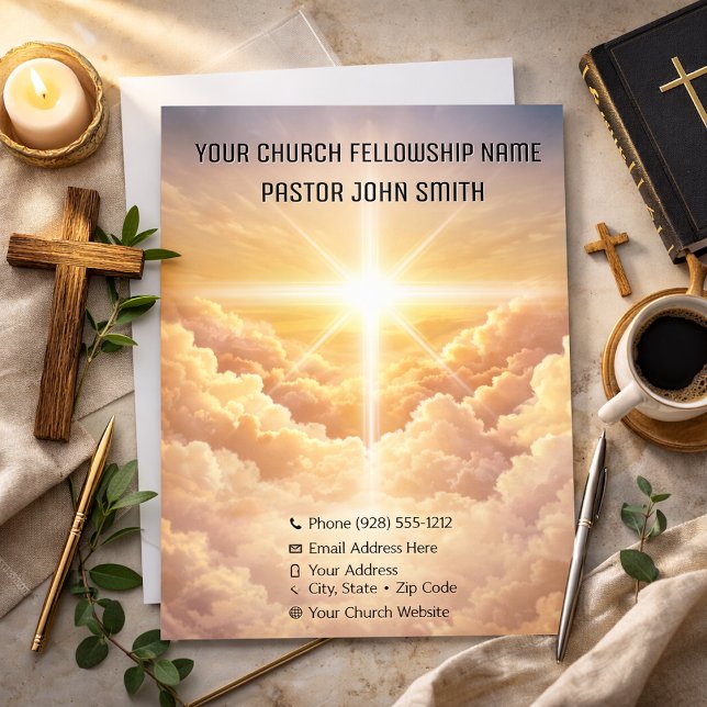 Heavenly Cloud Church Digital Printout Invitation (Creator Uploaded)