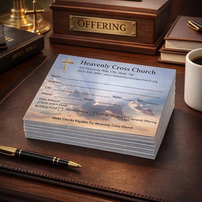 Heavenly Cross Church Tithe Offering Template Envelope (Creator Uploaded)