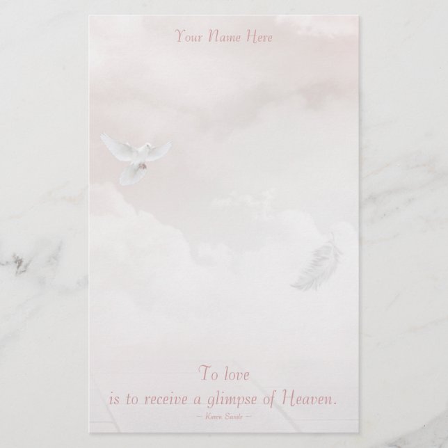Heavenly Dove Stationery (Front)