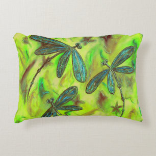 Heavenly Dragonflies On a Starry Sky Accent Pillow