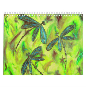 Heavenly Dragonflies On a Starry Sky Calendar