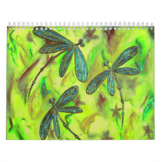 Heavenly Dragonflies On a Starry Sky Calendar