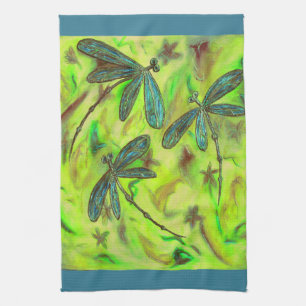 Heavenly Dragonflies On a Starry Sky Kitchen Towel