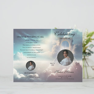 Heavenly Funeral Program Template