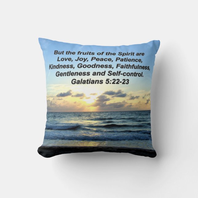 HEAVENLY GALATIANS FRUIT OF THE SPIRIT DESIGN THROW PILLOW (Front)