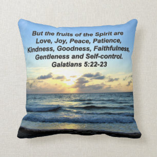 HEAVENLY GALATIANS FRUIT OF THE SPIRIT DESIGN THROW PILLOW
