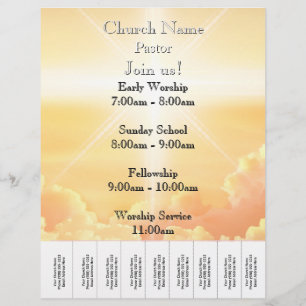 Heavenly Gold Clouds Church Services Flyer