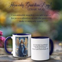 Heavenly Guardian Angel With Blue Gown 