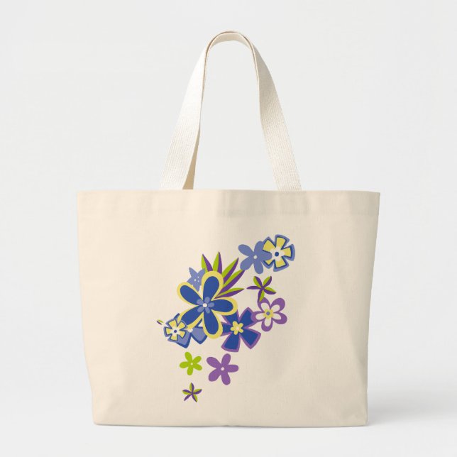 Heavenly Hula Flowers Beach Bag (Front)