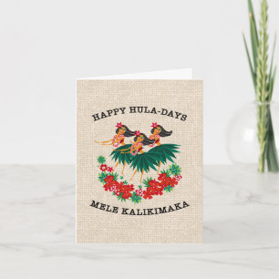 Heavenly Hula Holiday Hawaiian Hula Girls Card