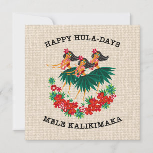 Heavenly Hula Holiday Hawaiian Hula Girls Card