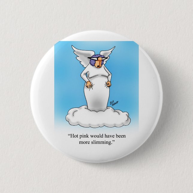 Heavenly Humour Angel Cartoon Gift! 2 Inch Round Button (Front)