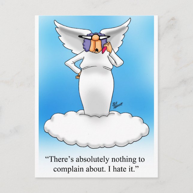 Heavenly Humour Angel Cartoon Gift! Postcard (Front)
