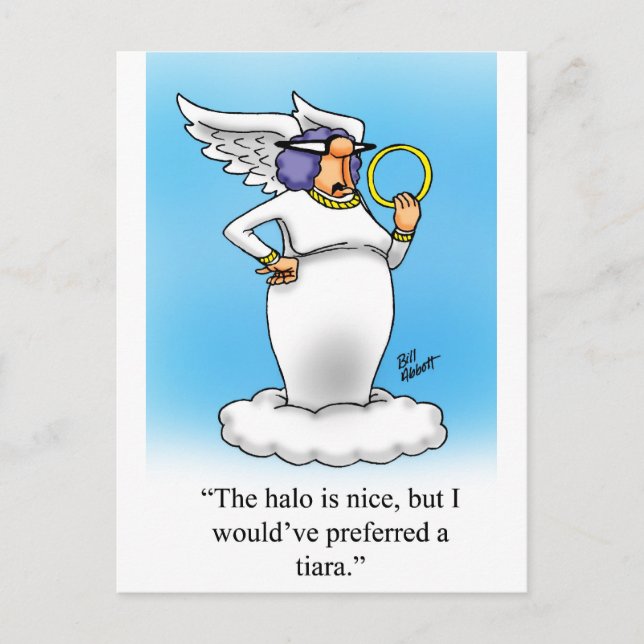 Heavenly Humour Angel Fashion Cartoon Gift! Postcard (Front)