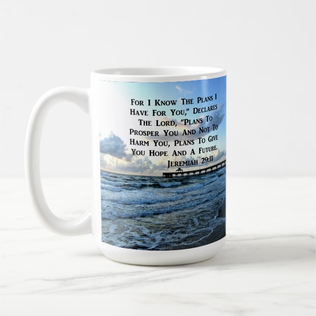 HEAVENLY JEREMIAH 29:11 SCRIPTURE DESIGN COFFEE MUG (Left)