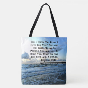 HEAVENLY JEREMIAH 29:11 SCRIPTURE DESIGN TOTE BAG