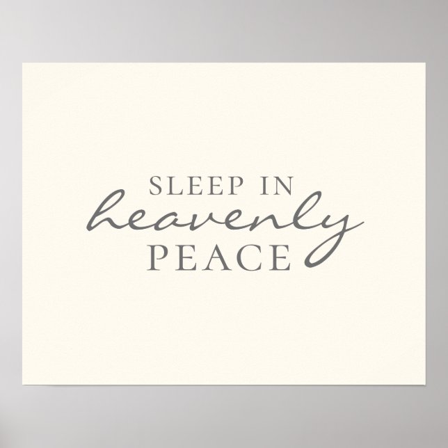 Heavenly Peace Christmas Holiday Typography Poster (Front)