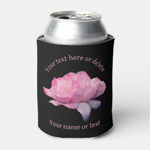 Heavenly Pink Rose Personalized Can Cooler