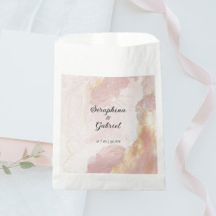 Heavenly Pink Watercolor Wedding Favour Bag