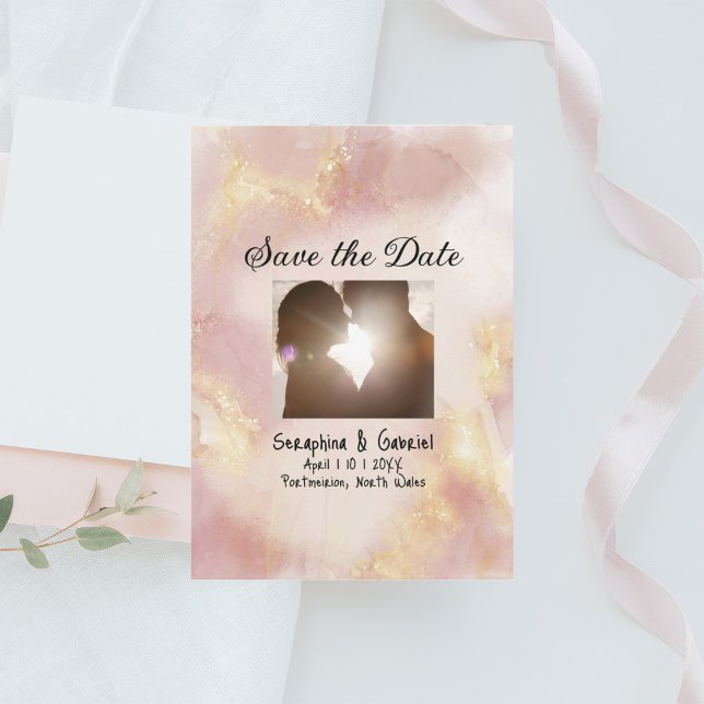 Heavenly Pink Wedding Save The Date Card (Creator Uploaded)