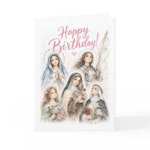 Heavenly Princesses Catholic Birthday Card