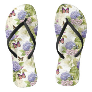 Heavenly Purple Hydrangea Harmony Flip Flops