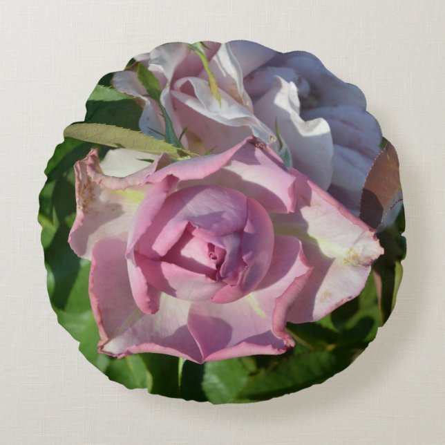 Heavenly Rose Abstract Round Pillow (Front)