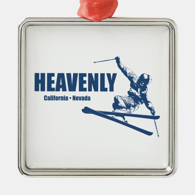 Heavenly Ski Resort California Nevada Skier Metal Ornament (Front)