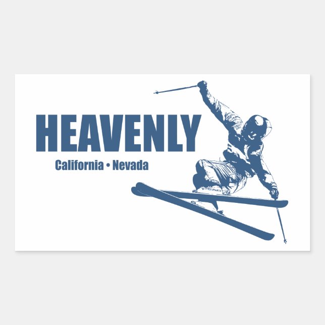 Heavenly Ski Resort California Nevada Skier Sticker (Front)