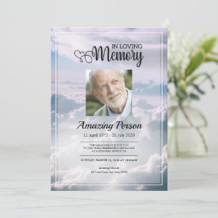 Heavenly sky Funeral order of service Invitation