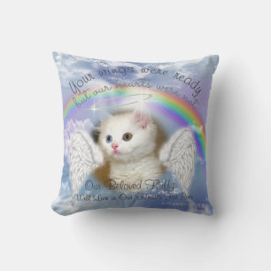 Heavenly Sky With Rainbow Pet Memorial Throw Pillow
