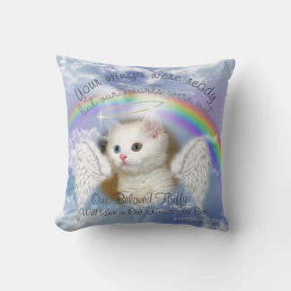 Heavenly Sky With Rainbow  Pet Memorial Throw Pillow