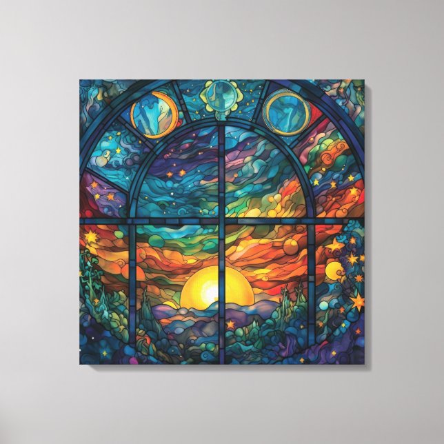 Heavenly Stained Glass Artwork Canvas Print (Front)