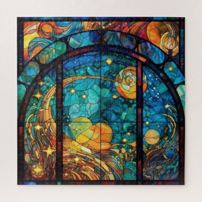Heavenly Stained Glass Artwork Puzzle (Vertical)