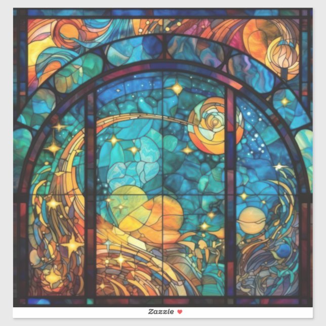 Heavenly Stained Glass Artwork Vinyl Sticker (Sheet)