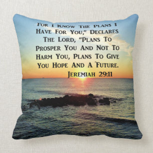 HEAVENLY SUNRISE JEREMIAH 20:11 VERSE THROW PILLOW