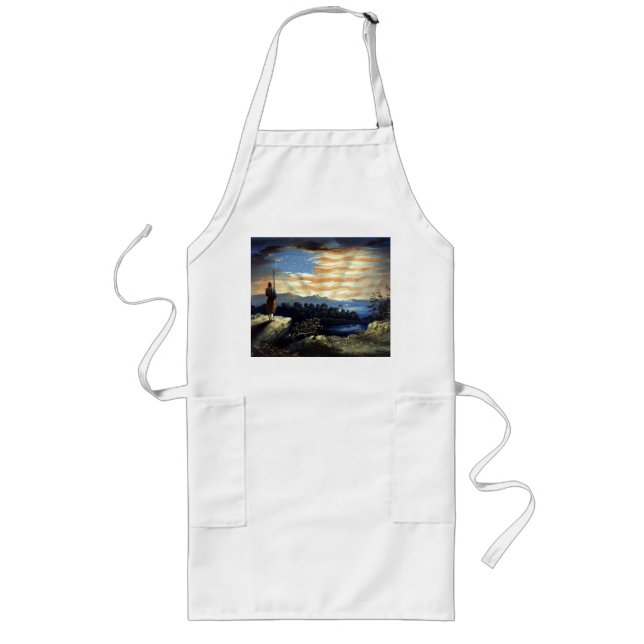 Heavenly Sunrise of American Flag in County   Long Apron (Front)
