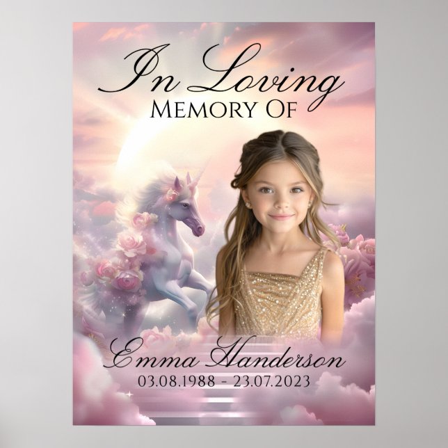  Heavenly Unicorn Memorial Poster  (Front)